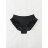 WDIRARA Women's Ruffle Bikini Bottoms High Waist Full Coverage Swim