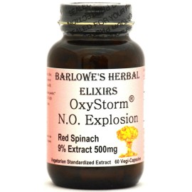 Barlowe's Herbal Elixirs OXYSTORM N.O. EXPLOSION |500mg | 60 Vegi-Caps |Stearate Free | Bottled in Glass