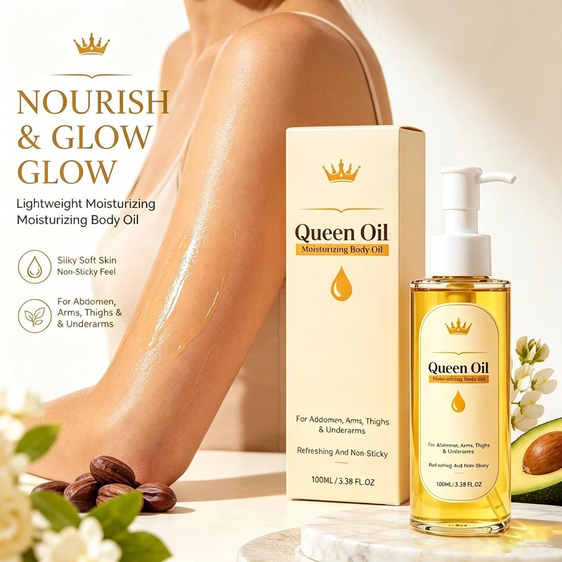 Queen Body Oil, Cold-Pressed Botanical Fast-Absorbing Oil (2 Pcs)