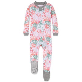 Burt's Bees Pijama para bebé y niña, con Cierre Frontal, Antideslizante, 100% algodón orgánico y Pijamas para niños pequeños, Multi, 18 Meses