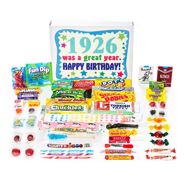 Woodstock Candy ~ 1926 95th Birthday Gift Box Retro Nostalgic Candy Mix for 95 Year Old Man or Woman Born 1926