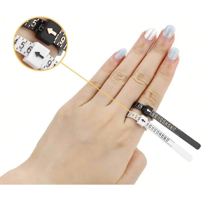 DPWOUM 4PCS 1-17 USA Plastic Ring Sizer Measuring Set Gauge