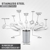 Avador® Premium Set of 10 Stainless Steel (GREY HOLDER) Kitchen