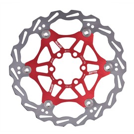 Brake Disc 160 mm, 160 mm Disc Brake Disc Bicycle Brake Discs Rotor Floating MTB Road Mountain Bike Bicycle Rear Rotors Screws Brake Pad Red Black 6 Screws (Red)