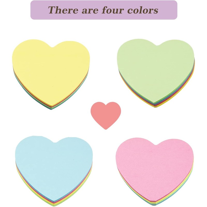 GUMTAPE Heart Shape Sticky Notes 76 mm x 76mm, 6