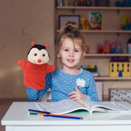 Relaxdays 10024372, Set of 8 Animals, Colourful Hand Puppets for Children, Monkey, Unicorn, Sloth, Flamingo, Hand Toy Dolls, Soft Plush