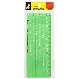 Shinwa Sokutei TE-6 Template Alphanumeric Symbol Ruler 66014