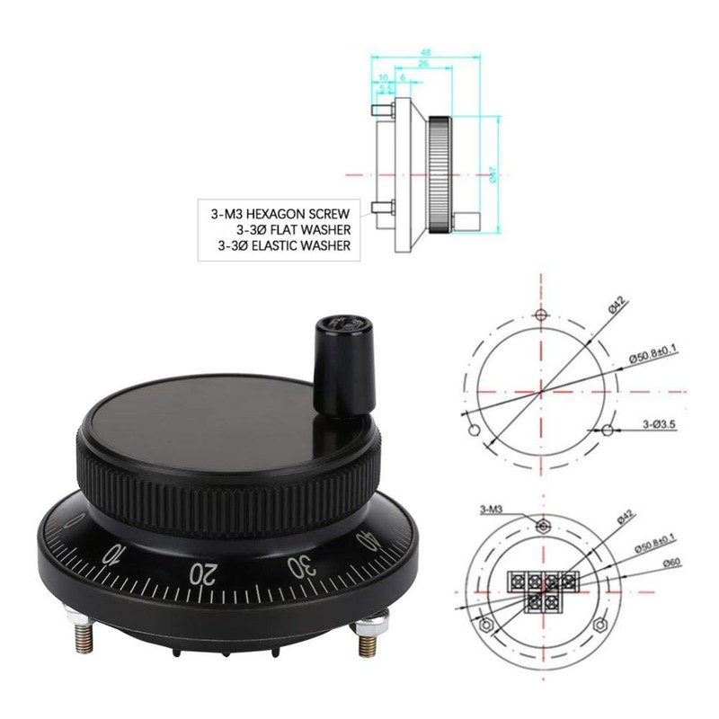 5V 6 Terminal 60mm Hand Pulse Encoder Mill Router Manual