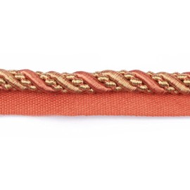 BEL AVENIR 0.43 inch 13 Yards Twisted Lip Cord Trim Basic Sewing Luxury Multicolor Handmade Crafts DIY Crafts Decoration Edge Piping Embellishments (Orange)