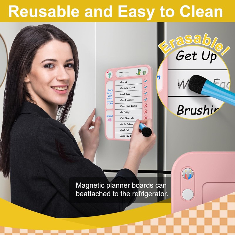 2 Pcs Magnetic Chore Chart for Kids, ADHD Task Tracker