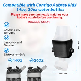3pcs Replacement Spout for Contigo, Soft Lids Replacement Parts with Screwdriver BPA-Free Silicone Mouthpiece Compatible with Contigo Aubrey Kids 14oz 20oz Newest Water Bottle