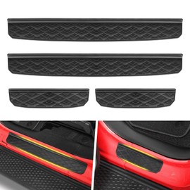 Huidnnas Door Sill Guards Kit Compatible with 2020-2024 Gladiator JT Door Entry Guard Protector for 4 Door Jeep Accessories Door Sill Guards 4PCS