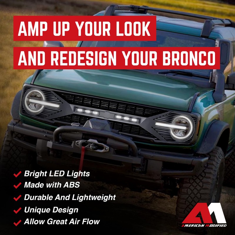 AMERICAN MODIFIED Tomahawk Front Replacement Grille with Off Road Lights