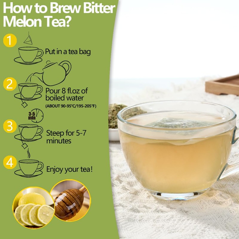 Premium 100 Bitter Melon Tea Bags, Made with 100% Pure