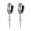 HXWZB Sword Creole Earrings Sterling Silver Hoop Earrings Sword Huggie