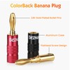 Banana Plugs with Dual Set Screws,Black and Red Aluminum Shell,6