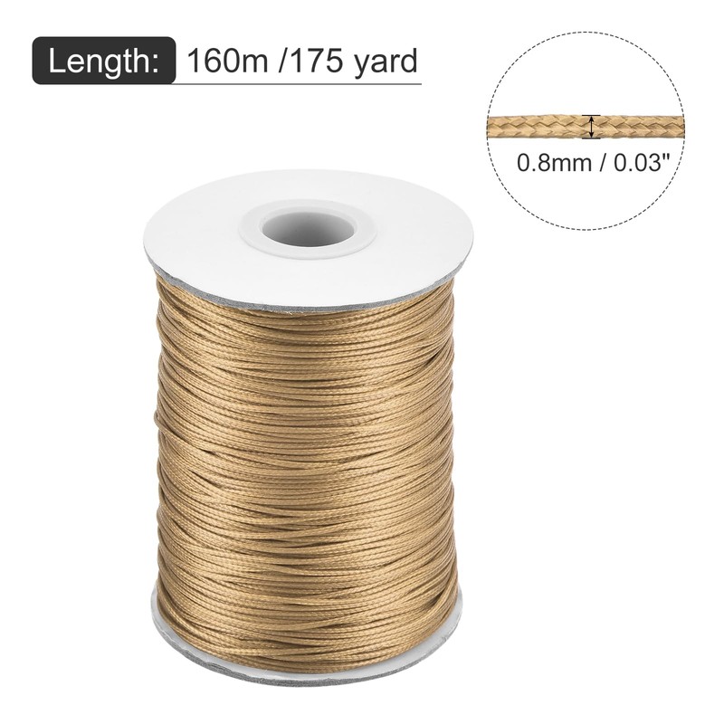 sourcing map Waxed Cord 0.8mm Waxed Polyester Cord 175 Yard