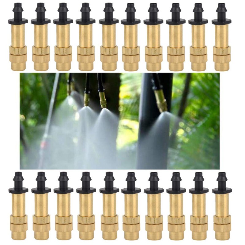 20 pcs Irrigation System Copper Nozzle Adjustable Spray Nozzle Garden