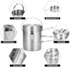 HUIOP 1L Stainless Steel Cooking Kettle Portable Outdoor Camping Backpacking