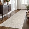 SIILOOM 2.6x10 Cream Beige White Grey Washable Runner Rug for