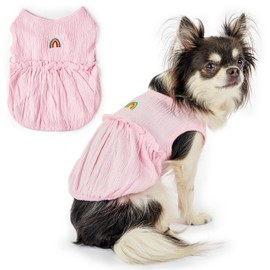 FURTiZEN Embroidered Dog Shirt with Unique Icons – Lightweight Breathable Pet T-Shirt, Stylish Puppy Clothes, Soft Cotton Dog Apparel (Pink, XX-Large)