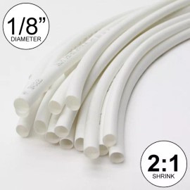 Salipt 1/8" ID White Heat Shrink Tube 2:1 ratio wrap (14x9" = 10 ft) inch/feet/to 3mm