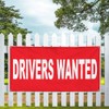 Vinyl Banner Multiple Sizes Drivers Wanted Red Background Business Outdoor