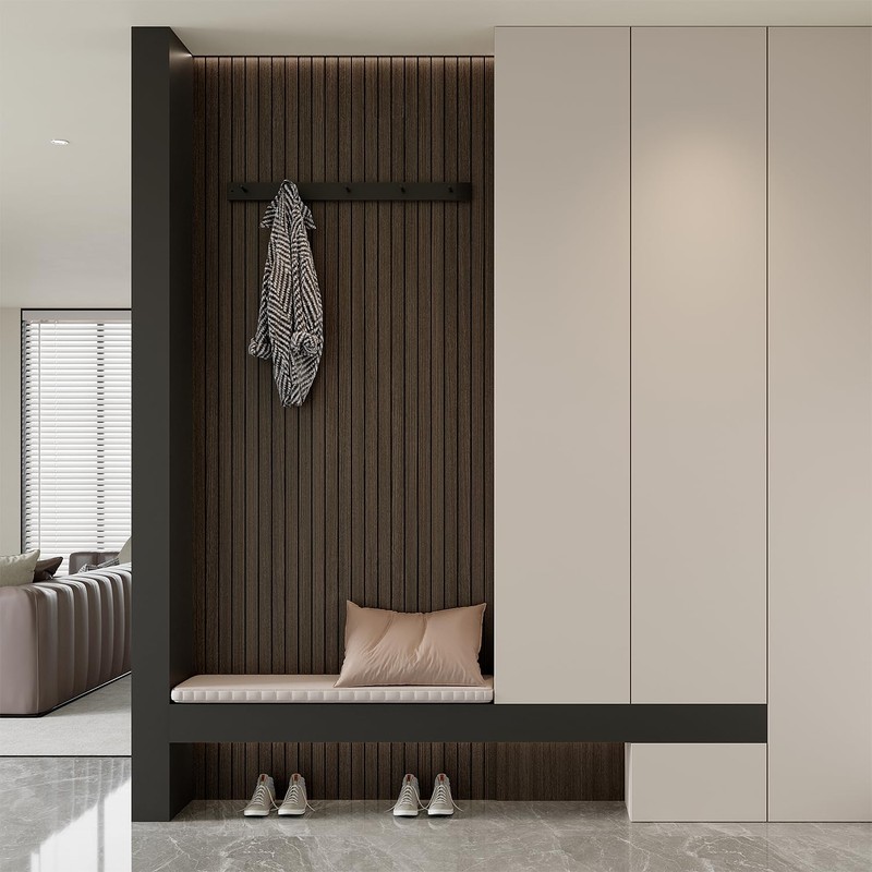 Yutianli PVC Slat Wall Panel Peel and Stick 118"x 15.7"