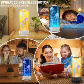 LINHONGFU Jellyfish Lamp, LED Jellyfish Aquarium Lamp, 7 Color Changing Setting Night Light, Jellyfish Tank Mood Light Decorations for Home Office, Christmas Gifts for Kids Adults, White