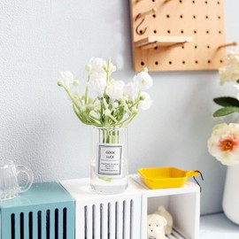 1:6 Scale Miniature Flower Vase Set, Realistic Tiny Floral Arrangements for Dollhouse Decor, Fairy Garden and Train Platform Scenes (I)