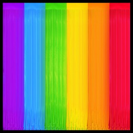 6 Pack Neon Party Decorations Glow in The Dark Party Supplies Multicolor Tinsel Foil Fringe Curtains for Birthday Party Supplies Streamers Decorations