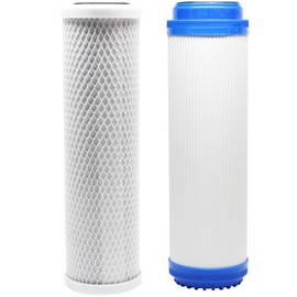2-Pack Replacement Filter Kit Compatible with American Plumber WTOS-100 RO System - Includes Carbon Block Filter & Granular Activated Carbon Filter - Denali Pure Brand
