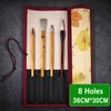 Bamboo Roll Up Brush Holder, 7/8/9 Slot Calligraphy Pen Case,