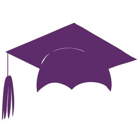 hBARSCI Graduation Cap - 5 Inches - for Cars, Trucks, Windows, Laptops, Tablets, Outdoor-Grade 2.5mil Thick Vinyl - Violet