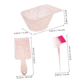 FOMIYES Hair Dye Coloring Kit with Glitter Tint Bowl Transparent Frosted Mixing Bowl Highlighting Board Brush and Comb for Salon and DIY Hair Dying Tools