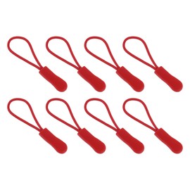 uxcell 50Pcs Zipper Pulls Replacement, Zipper Pull Cord Extender, Fix Tab Tag Extender for Luggage Backpack Jacket Handbags, 63.3mm Dark Red