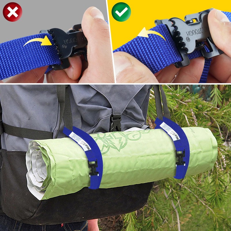 MELOTOUGH 4Pk 1" x 2ft Lashing Strap with Alligator Thumb