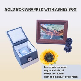 Small Ashes Urn Pet Ashes,Cremation Urns Ceramics Memorial Ashes Urn,Sealed and Moisture-Proof,Handicrafted Ceramic Coffins for Pets or Humans to Keep Ashes (Ice Blue)