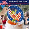 EPHYO 50pcs 4th of July Paper Plates Oval Patriotic American