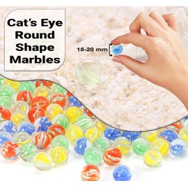 ARSUK Cat's Eye Marbles, Glass Marbles, Comes in a Bag, Protection Against Damage, Sports Toys & Outdoor Games (40 Pcs Colour Marble)