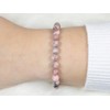 Echtes Pink Zebra Jaspis Edelstein Armband mit 6mm Perlen -