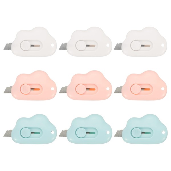 PATIKIL Box Cutters, 9 Pcs Retractable Letter Opener Cloud Shaped