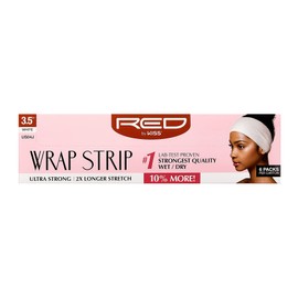 Red by Kiss Wrap Strip, Ultra Strong 2X Longer Stretch Wide Styling Wrap, 44 Strips, Wrap Strip for Natural Hair and Molded Styles, Suitable for Wet/Dry Hair, White-3.5" (6 PACK- White)