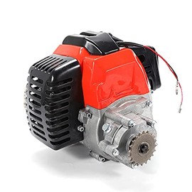 49CC Engine 2-Stroke Air-cooled Single Cylinder Engine Motor with Electric Start for Gas Scooters, Pocket Bikes