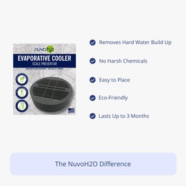 NUVO H2O Evaporative Cooler Scale Preventer Puck – Citrus Boost & Polyphosphate Formula – Reduces and Prevents Limescale – Lasts Up to 3 Months – Residential Use