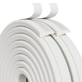 Weather Stripping Door Seal, 118 inch Wedge Window Seal Strip, Soundproofing,Strong Adhesive,Lightproof,Noise-Reduction,Weatherproof Foam Tape Insulation for Sliding Door, Door Frame- White