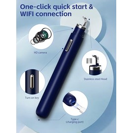 Herramientas visuales para eliminar puntos negros con cámara, kit de herramientas para extracción de espinillas con cámara de 20 x 1080 p, limpiador de poros, kit de extracción de espinillas para