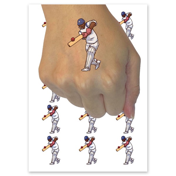 Cricket Player Sport Bat Ball Temporary Tattoo Water Resistant Fake