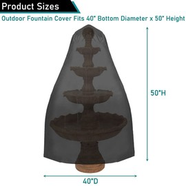 ZJYWSCH Outdoor Waterproof 40x50 Heavy Duty Garden Water Fountain Covers for Winter Patio Fountain Protector Weather Resistant
