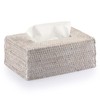 IGNPION Rattan Rectangular Tissue Cover Holder Decoration Tissue Organizer Box
